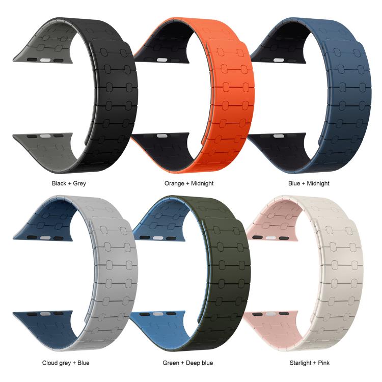 xDfind Contrasting Colors Magnetic Silicone Watch Band, For Apple Watch 38 / 40 / 41 / S10 42mm