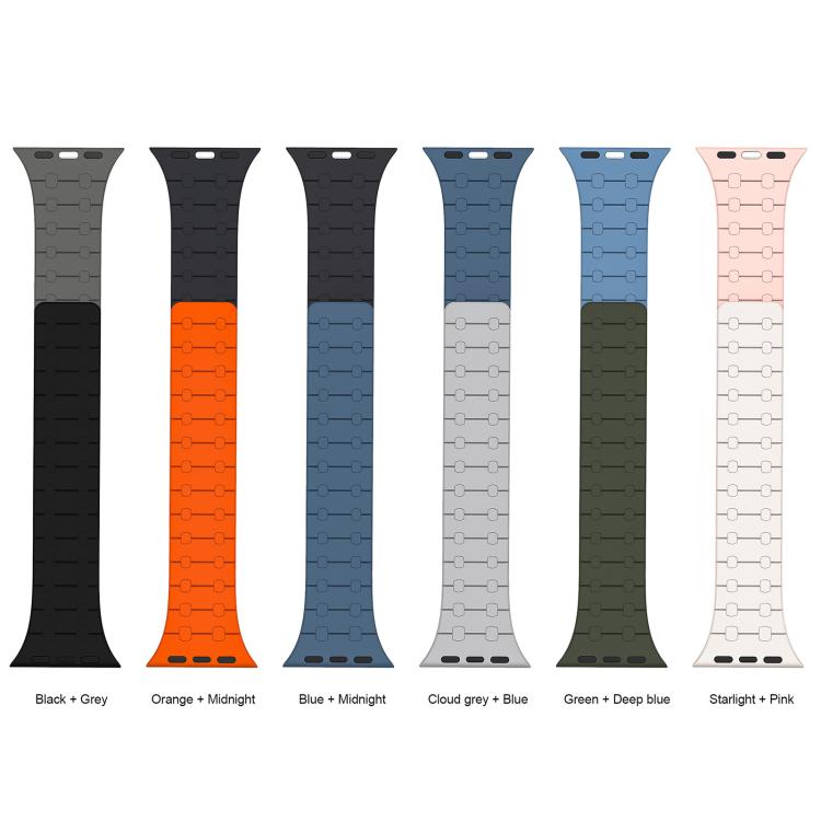 xDfind Contrasting Colors Magnetic Silicone Watch Band, For Apple Watch 38 / 40 / 41 / S10 42mm