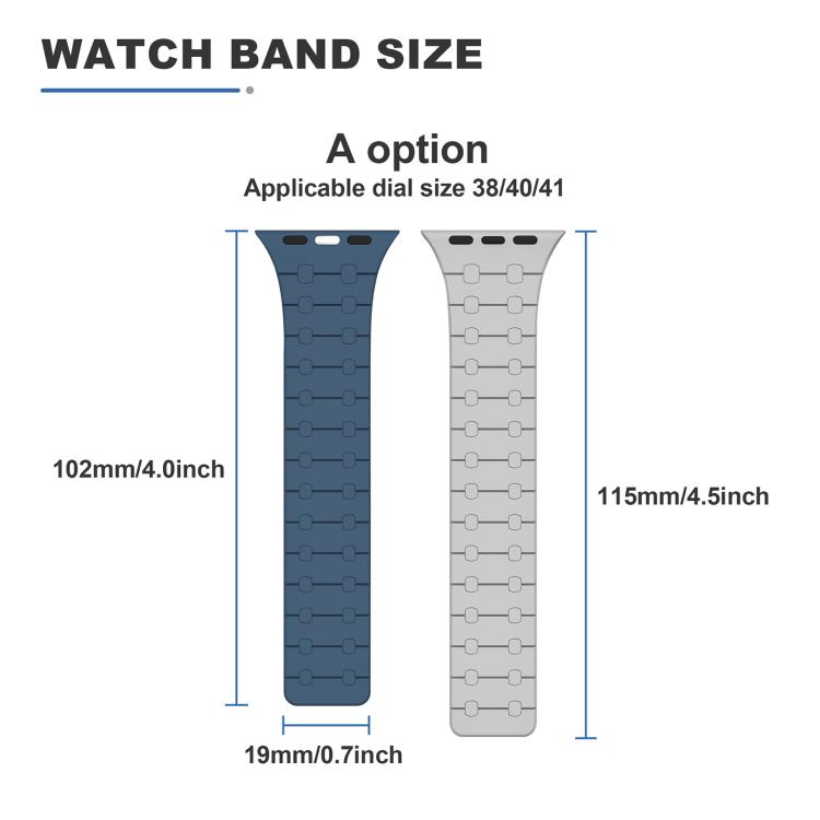 xDfind Contrasting Colors Magnetic Silicone Watch Band, For Apple Watch 42 / 44 / 45 / 46 / 49mm