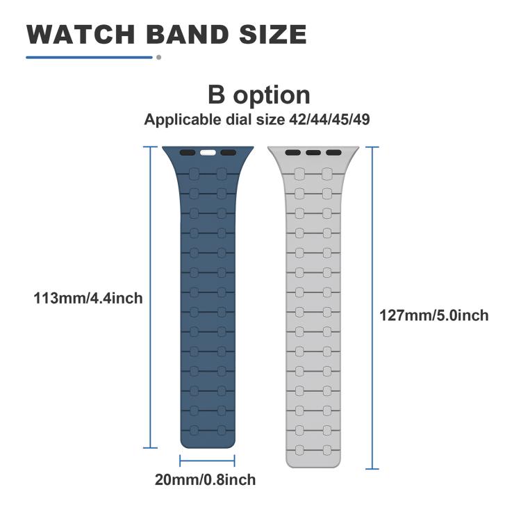 xDfind Contrasting Colors Magnetic Silicone Watch Band, For Apple Watch 42 / 44 / 45 / 46 / 49mm