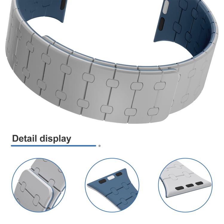 xDfind Contrasting Colors Magnetic Silicone Watch Band, For Apple Watch 38 / 40 / 41 / S10 42mm