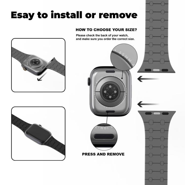 xDfind Contrasting Colors Magnetic Silicone Watch Band, For Apple Watch 38 / 40 / 41 / S10 42mm