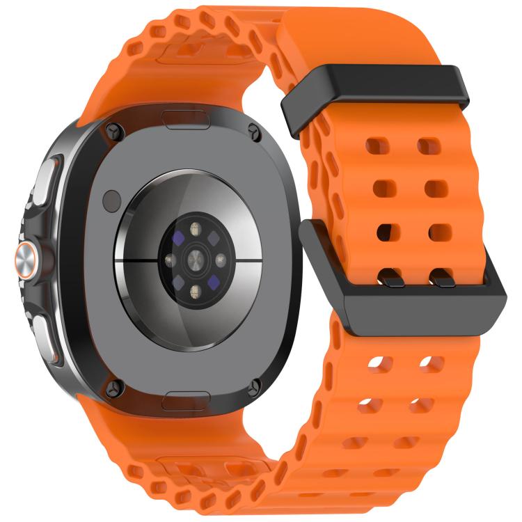 xDfind Black Buckle Ocean Solid Color Dual-row Hole Silicone Watch Band, For Samsung Galaxy Watch8 / 8 Classic