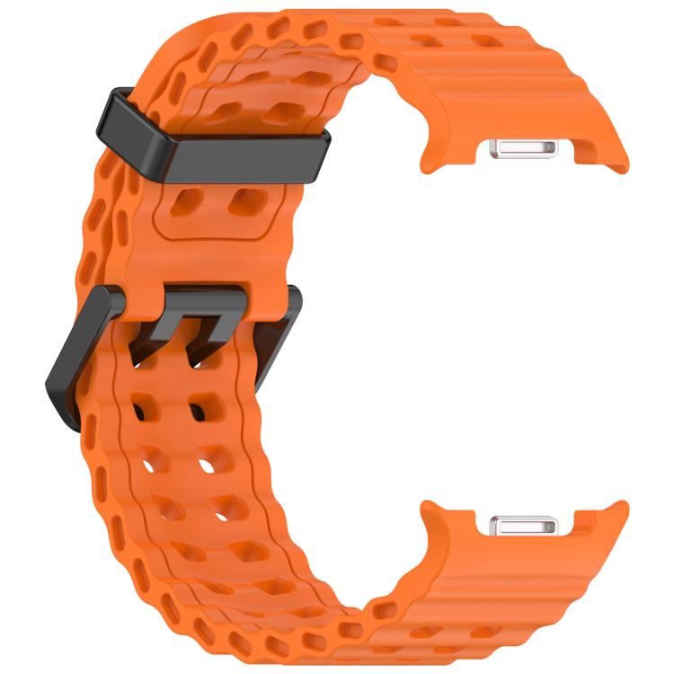 xDfind Black Buckle Ocean Solid Color Dual-row Hole Silicone Watch Band