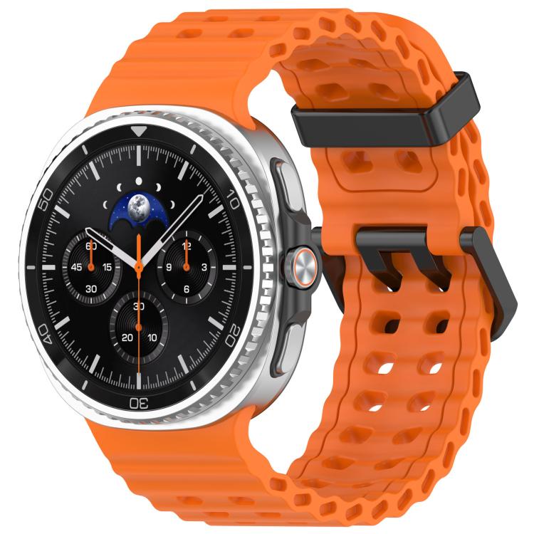 xDfind Black Buckle Ocean Solid Color Dual-row Hole Silicone Watch Band
