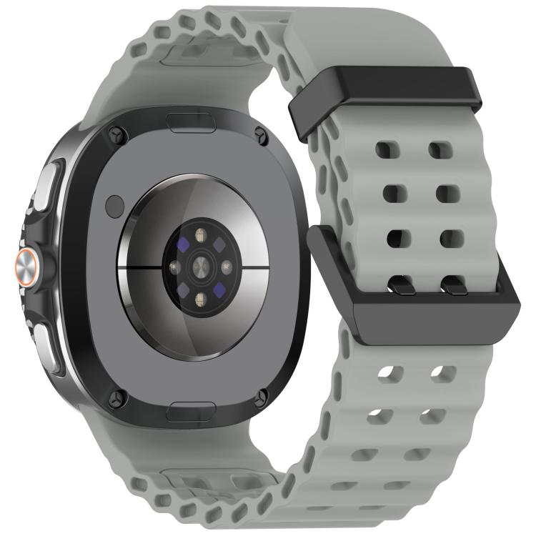 xDfind Black Buckle Ocean Solid Color Dual-row Hole Silicone Watch Band, For Samsung Galaxy Watch8 / 8 Classic