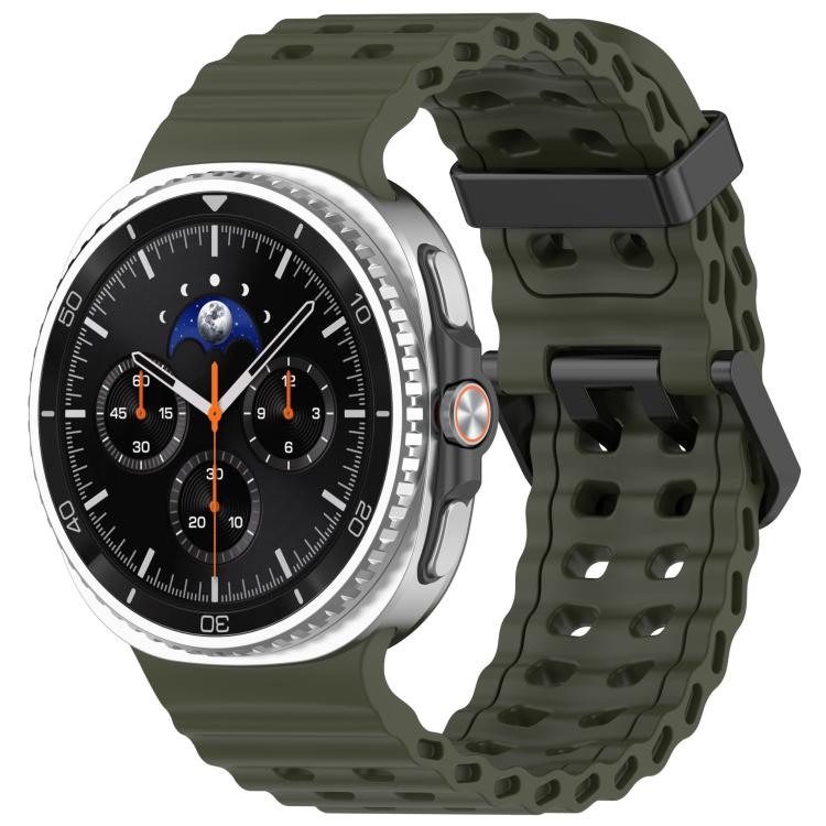 xDfind Black Buckle Ocean Solid Color Dual-row Hole Silicone Watch Band