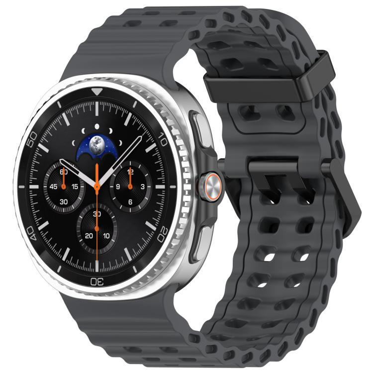 xDfind Black Buckle Ocean Solid Color Dual-row Hole Silicone Watch Band