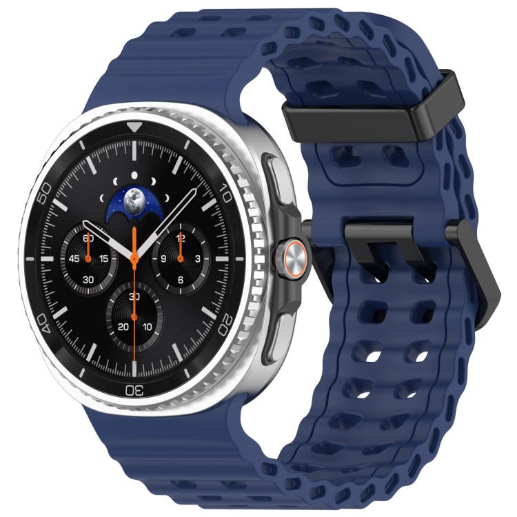 xDfind Black Buckle Ocean Solid Color Dual-row Hole Silicone Watch Band