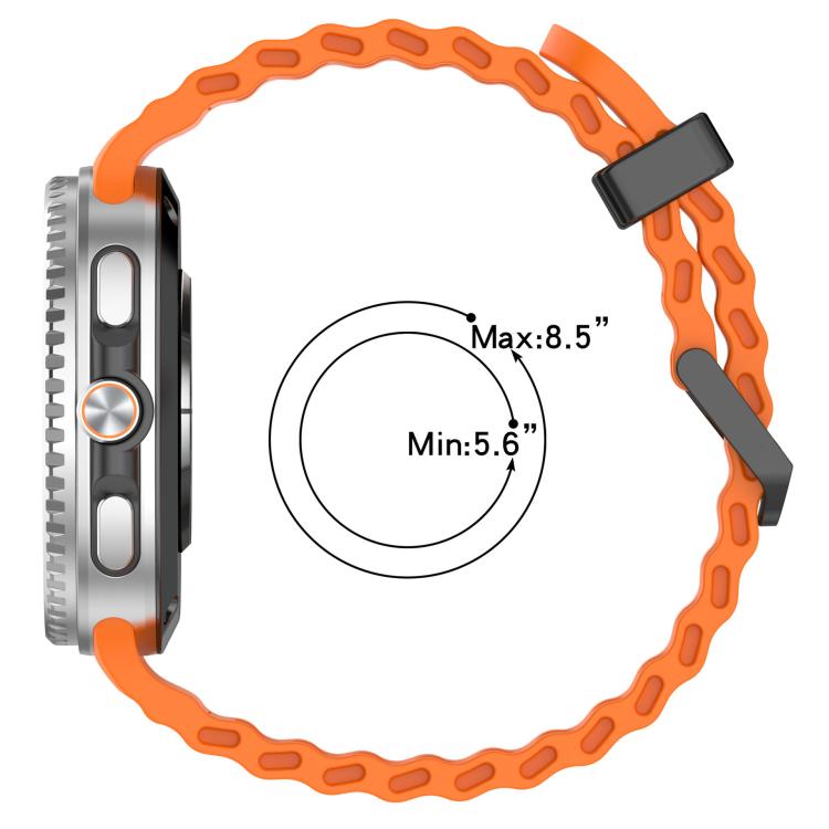 xDfind Black Buckle Ocean Solid Color Dual-row Hole Silicone Watch Band