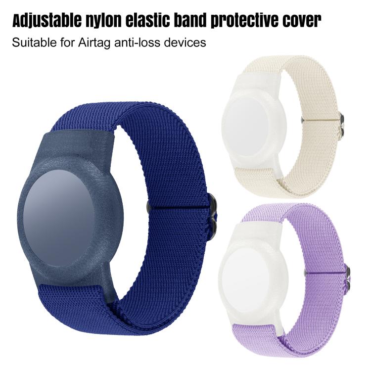 xDfind Adjustable Elastic Nylon Watch Band Style Anti-lost Tracker Protective Cover, For AirTag 2nd Gen / AirTag 1st Gen
