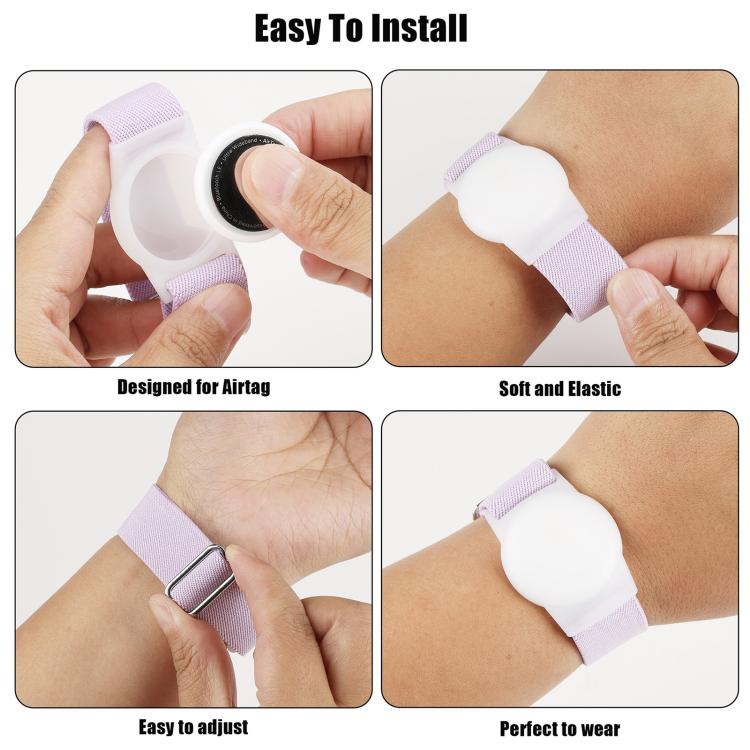 xDfind Adjustable Elastic Nylon Watch Band Style Anti-lost Tracker Protective Cover, For AirTag 2nd Gen / AirTag 1st Gen