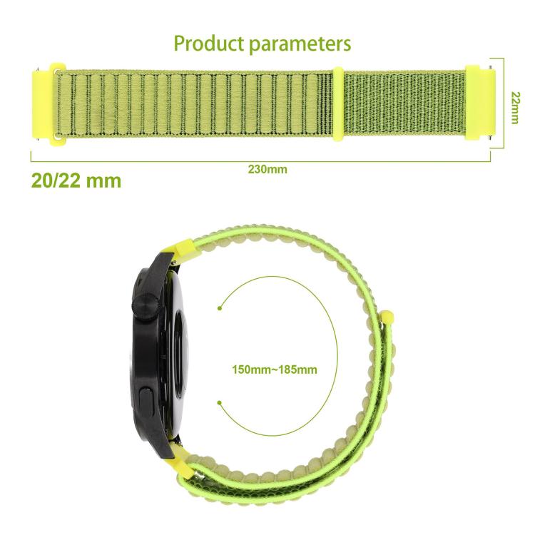 xDfind Wave Texture Nylon Hook and Loop Fastener Watch Band, 22mm