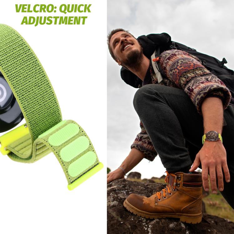 xDfind Wave Texture Nylon Hook and Loop Fastener Watch Band, 22mm