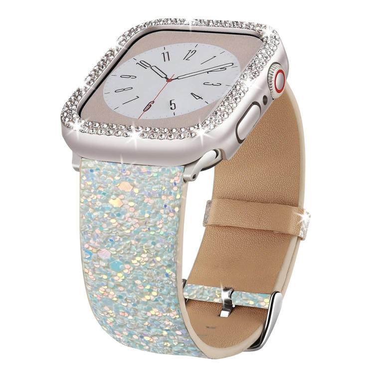 xDfind Glitter Sequins Leather Watch Band, For Apple Watch 42 / 44 / 45 / 46 / 49mm