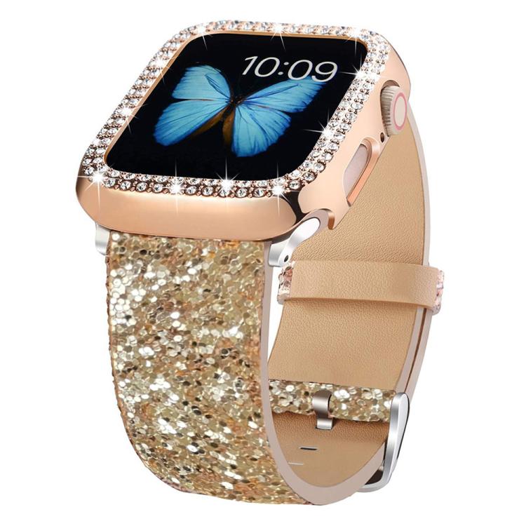 xDfind Glitter Sequins Leather Watch Band, For Apple Watch 38 / 40 / 41 / S10 42mm