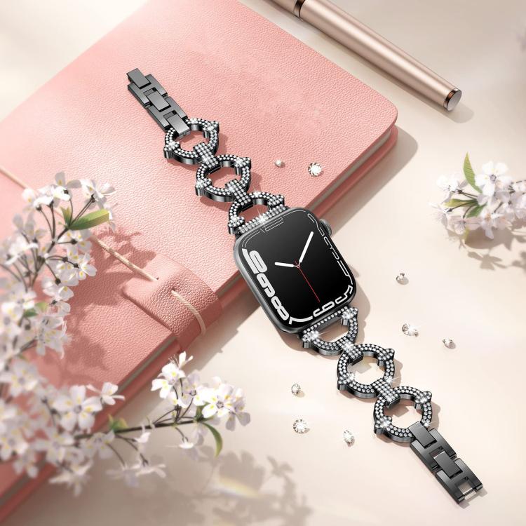 xDfind O-shaped Diamond Metal Watch Band, For Apple Watch 42 / 44 / 45 / 46 / 49mm