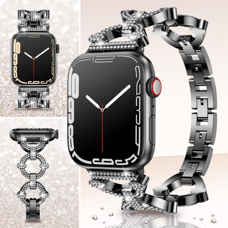xDfind O-shaped Diamond Metal Watch Band, For Apple Watch 38 / 40 / 41 / S10 42mm