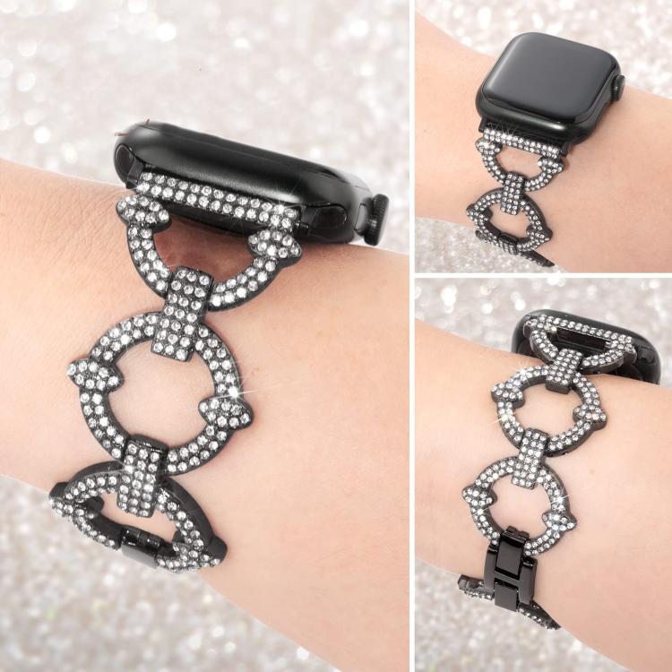 xDfind O-shaped Diamond Metal Watch Band, For Apple Watch 38 / 40 / 41 / S10 42mm