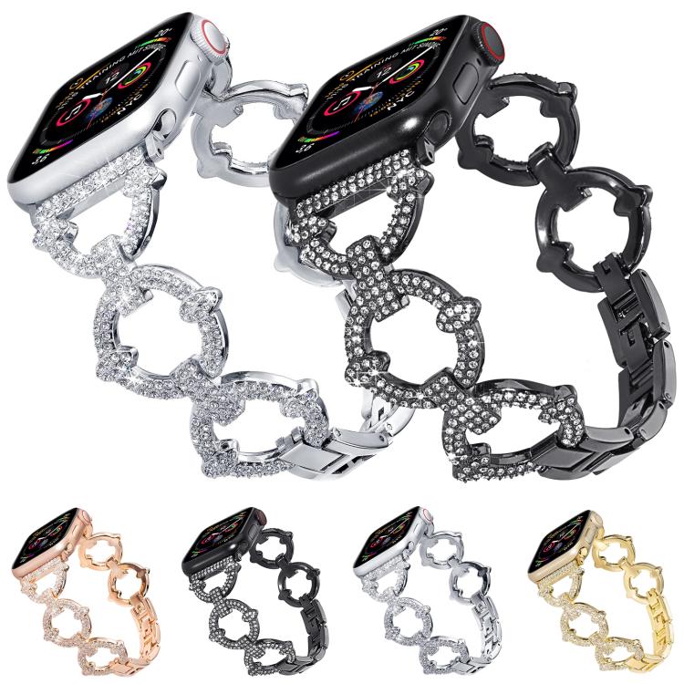 xDfind O-shaped Diamond Metal Watch Band, For Apple Watch 38 / 40 / 41 / S10 42mm