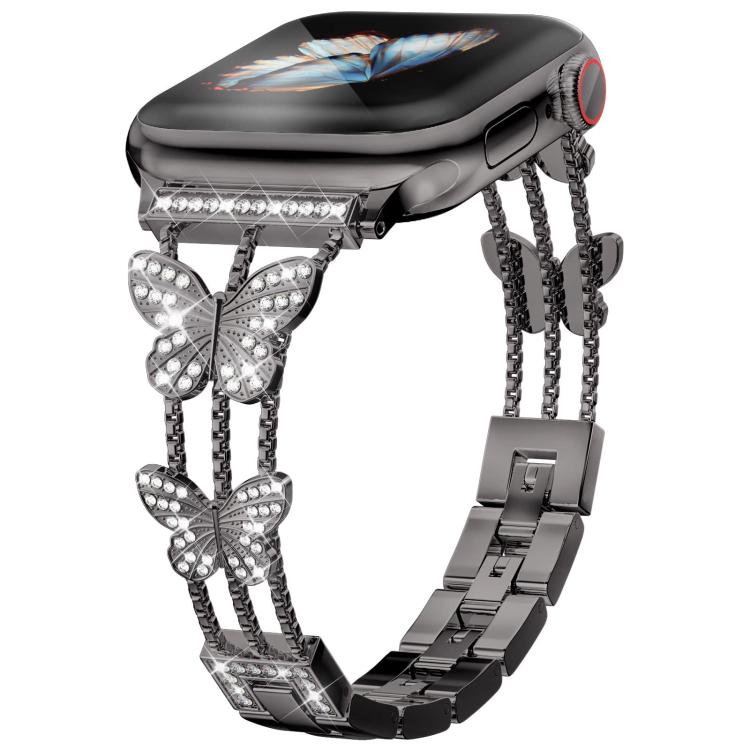 xDfind Butterfly-shaped Diamond Metal Watch Band, For Apple Watch 42 / 44 / 45 / 46 / 49mm