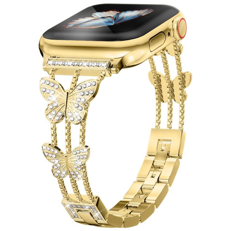 xDfind Butterfly-shaped Diamond Metal Watch Band, For Apple Watch 42 / 44 / 45 / 46 / 49mm
