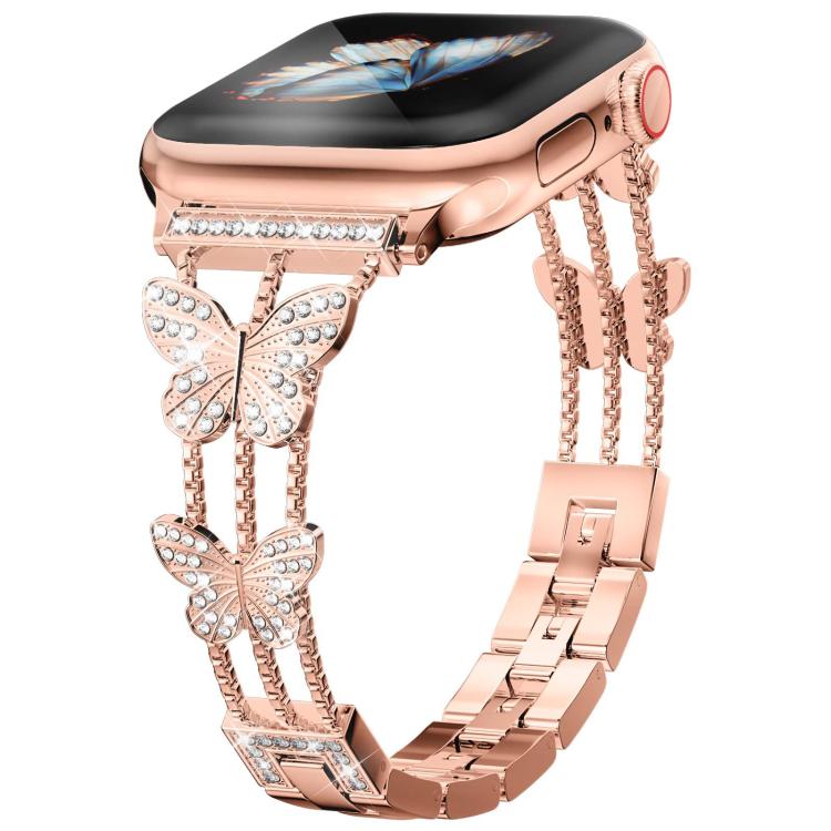 xDfind Butterfly-shaped Diamond Metal Watch Band, For Apple Watch 42 / 44 / 45 / 46 / 49mm