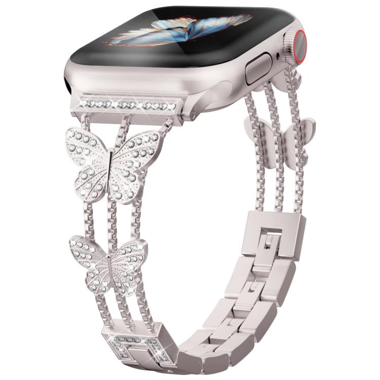 xDfind Butterfly-shaped Diamond Metal Watch Band, For Apple Watch 42 / 44 / 45 / 46 / 49mm