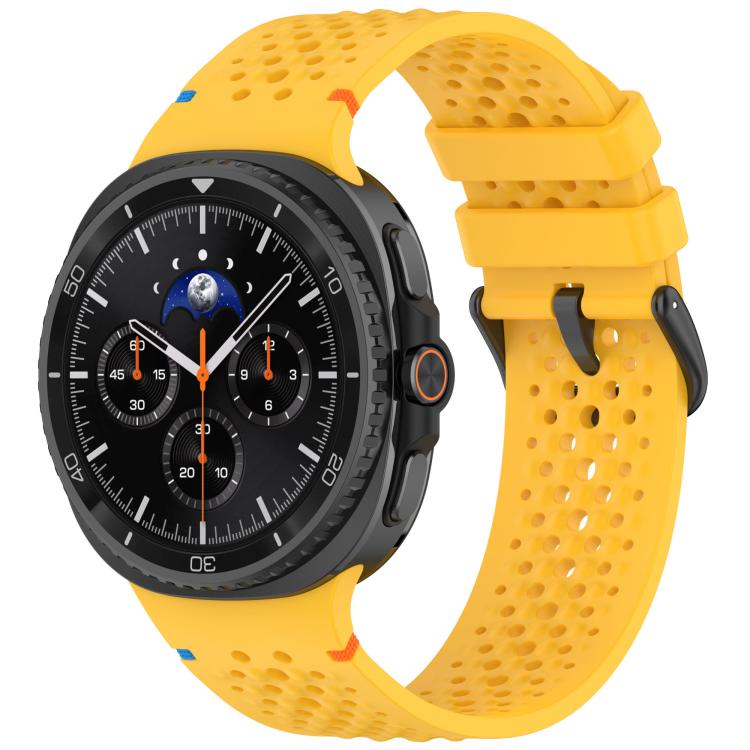 xDfind Alloy Black Buckle Honeycomb Breathable Silicone Watch Band
