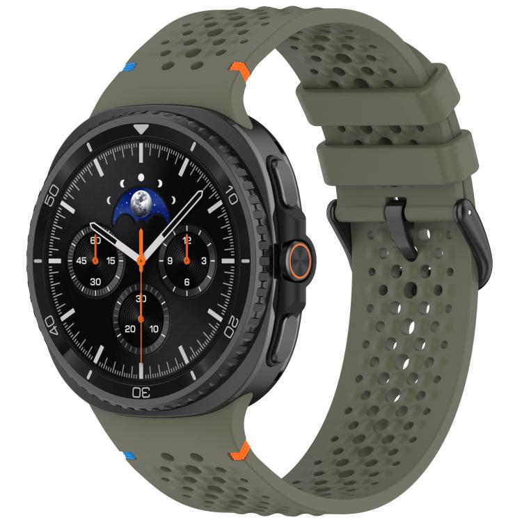 xDfind Alloy Black Buckle Honeycomb Breathable Silicone Watch Band