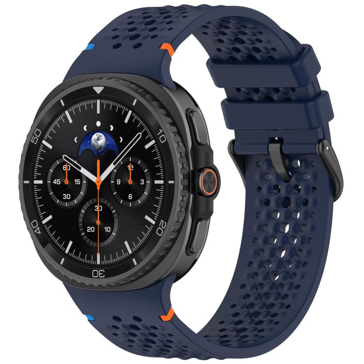 xDfind Alloy Black Buckle Honeycomb Breathable Silicone Watch Band