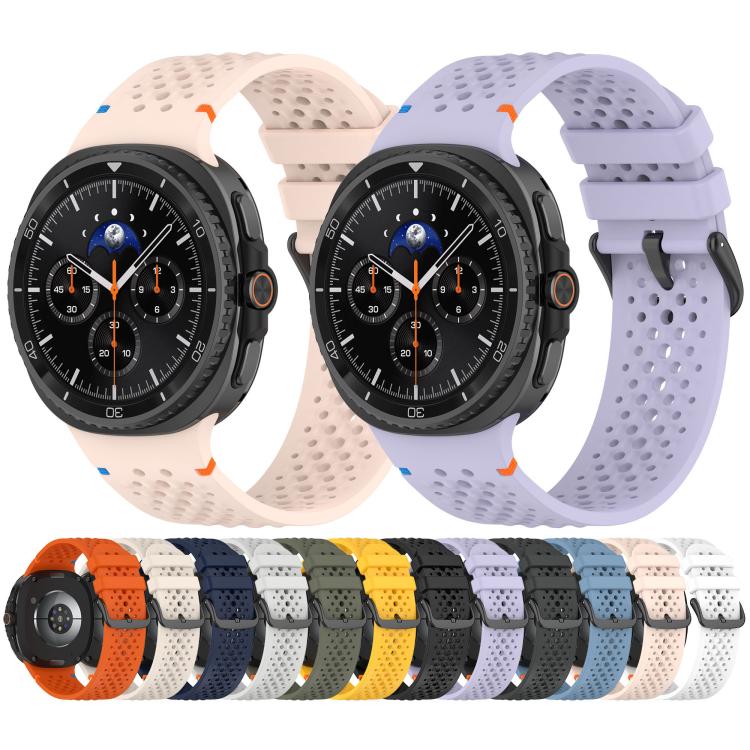 xDfind Alloy Black Buckle Honeycomb Breathable Silicone Watch Band, For Samsung Galaxy Watch8 / Watch8 Classic