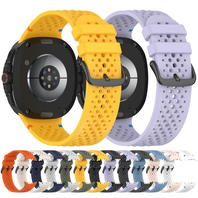 xDfind Alloy Black Buckle Honeycomb Breathable Silicone Watch Band