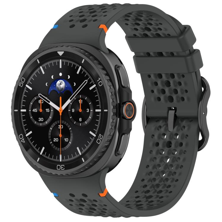 xDfind Ladder Black Buckle Honeycomb Breathable Silicone Watch Band