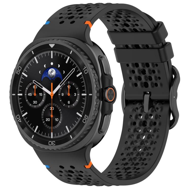 xDfind Ladder Black Buckle Honeycomb Breathable Silicone Watch Band
