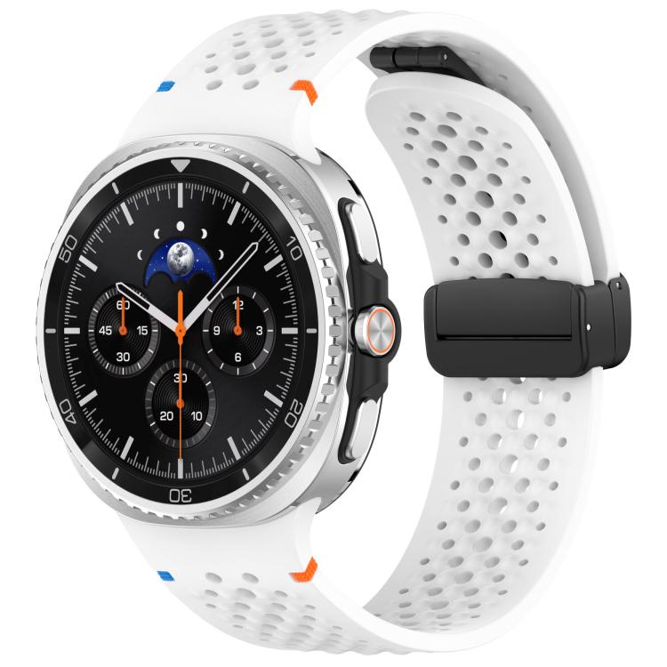 xDfind Magnetic Black Buckle Honeycomb Breathable Silicone Watch Band
