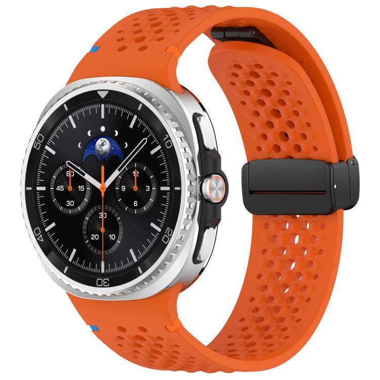 xDfind Magnetic Black Buckle Honeycomb Breathable Silicone Watch Band