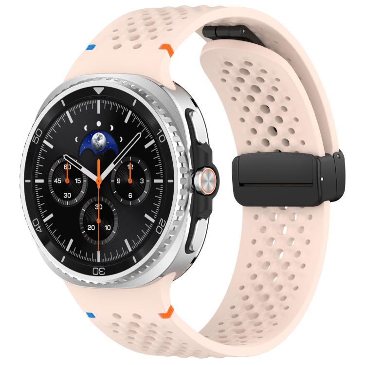 xDfind Magnetic Black Buckle Honeycomb Breathable Silicone Watch Band