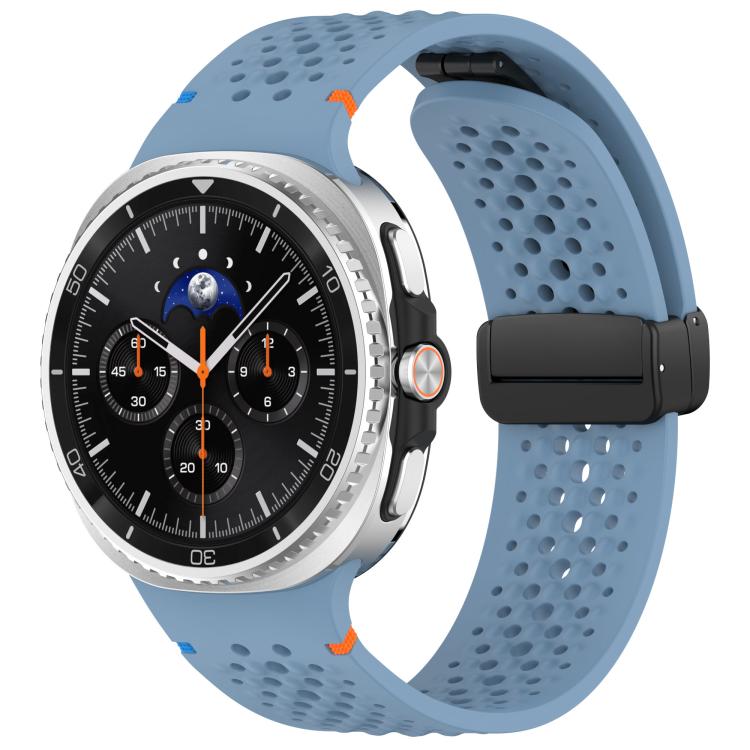 xDfind Magnetic Black Buckle Honeycomb Breathable Silicone Watch Band