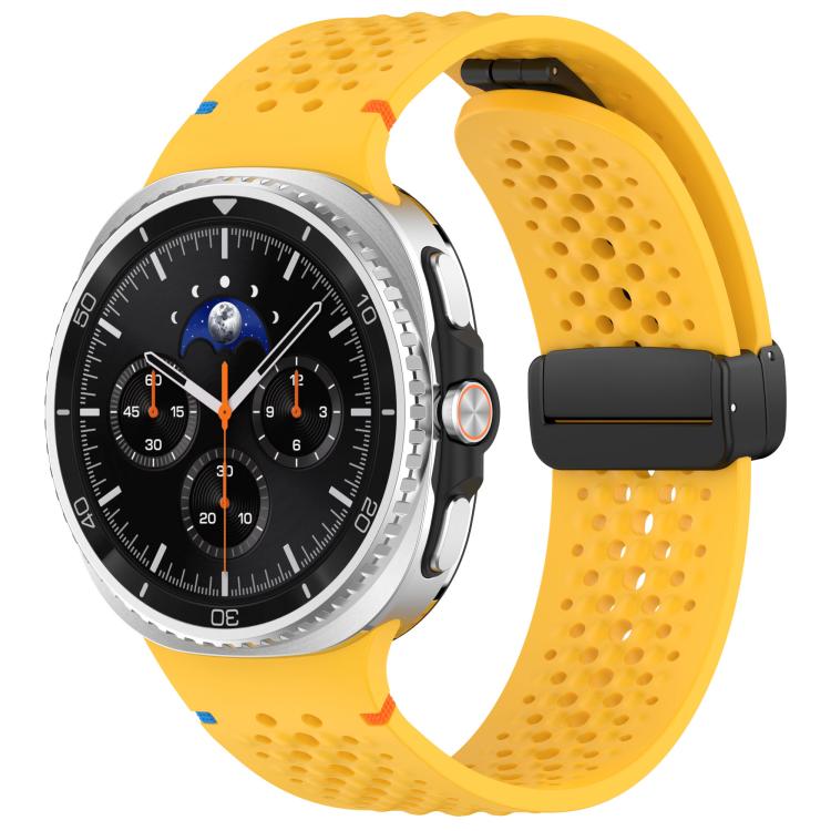xDfind Magnetic Black Buckle Honeycomb Breathable Silicone Watch Band