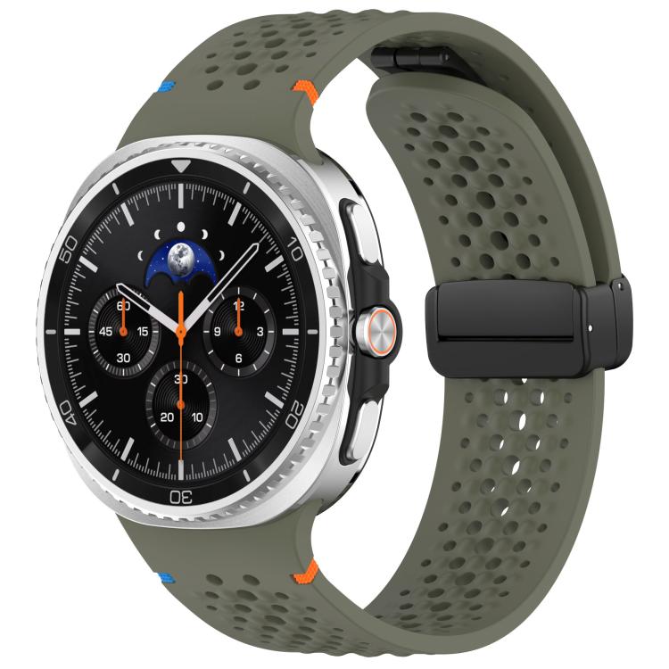 xDfind Magnetic Black Buckle Honeycomb Breathable Silicone Watch Band