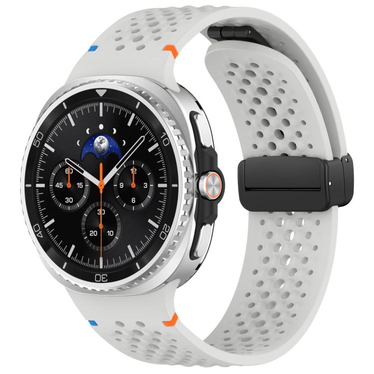 xDfind Magnetic Black Buckle Honeycomb Breathable Silicone Watch Band