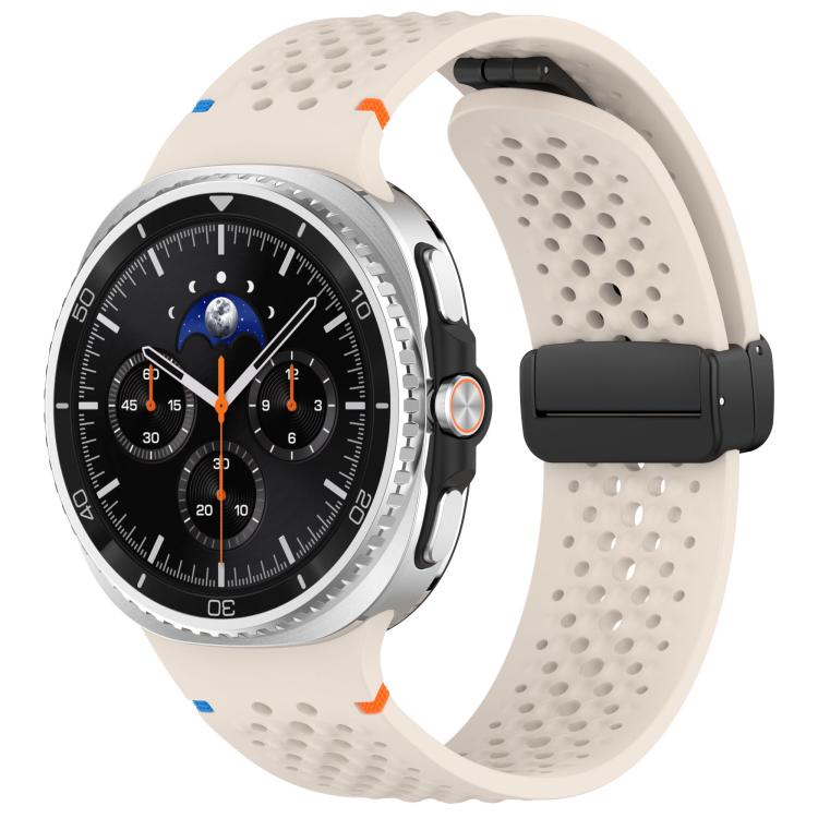 xDfind Magnetic Black Buckle Honeycomb Breathable Silicone Watch Band