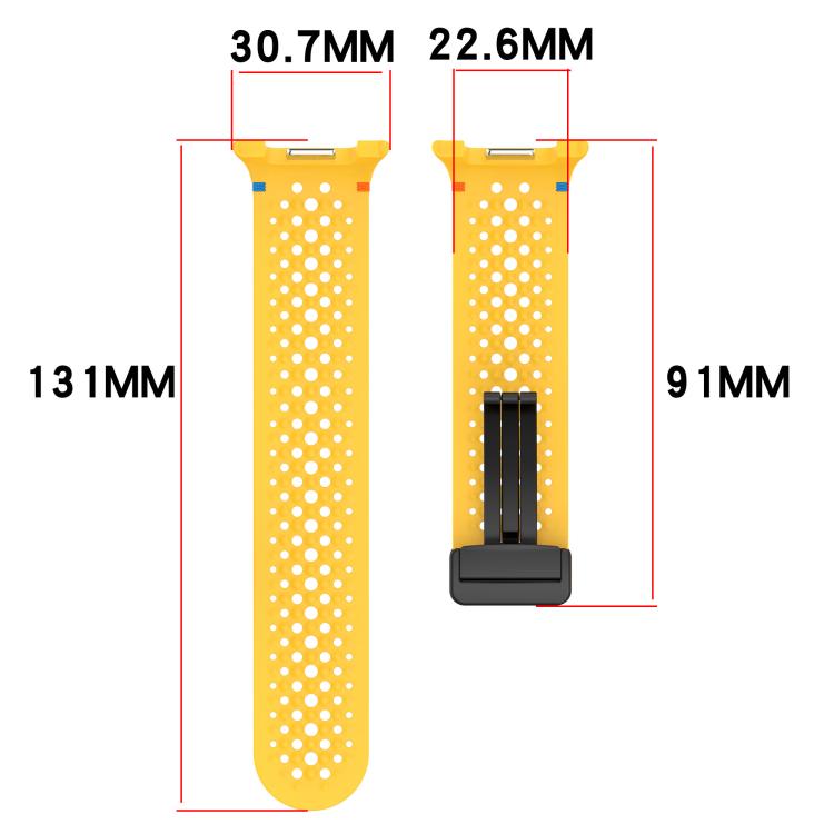 xDfind Magnetic Black Buckle Honeycomb Breathable Silicone Watch Band