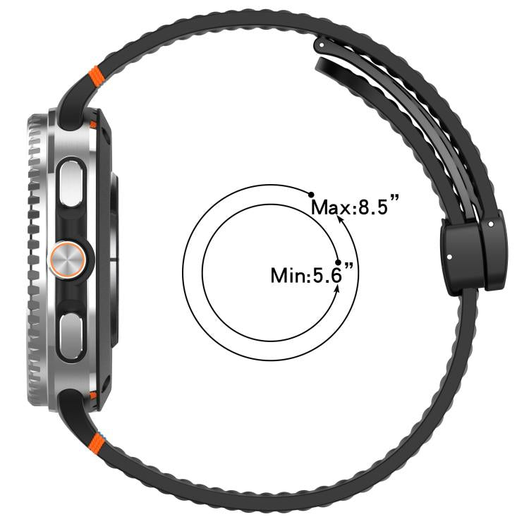 xDfind Magnetic Black Buckle Honeycomb Breathable Silicone Watch Band