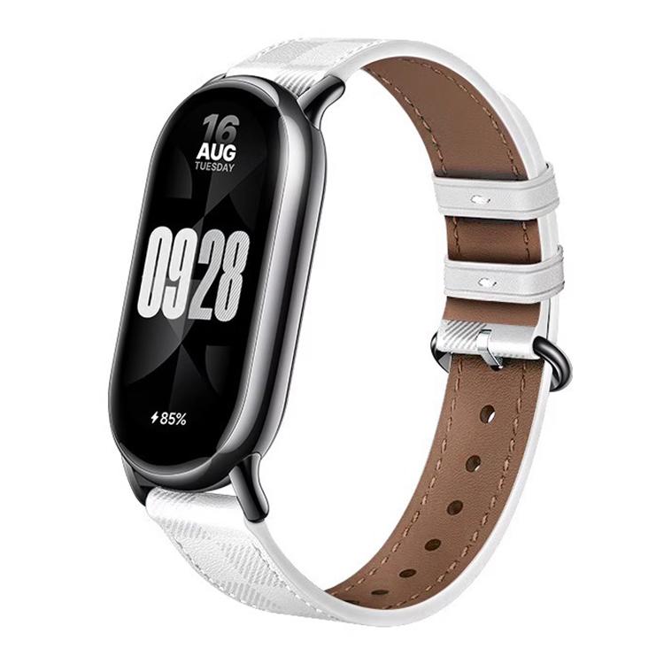 xDfind Plaid Texture Leather Watch Band, For Xiaomi Smart Band 10 / 9 / 8