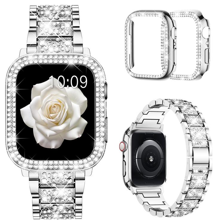 xDfind Diamond Jewelry Metal Watch Band with Case, For Apple Watch Series 44mm