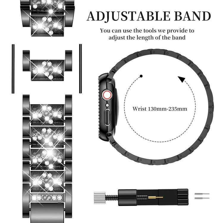 xDfind Diamond Jewelry Metal Watch Band with Case, For Apple Watch Series 45mm