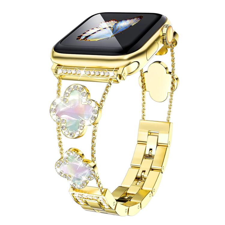 xDfind Four-leaf Clover Diamond Metal Watch Band, For Apple Watch 42 / 44 / 45 / 46 / 49mm