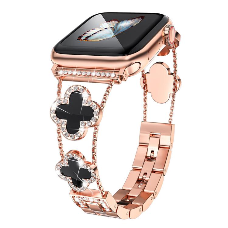 xDfind Four-leaf Clover Diamond Metal Watch Band, For Apple Watch 42 / 44 / 45 / 46 / 49mm